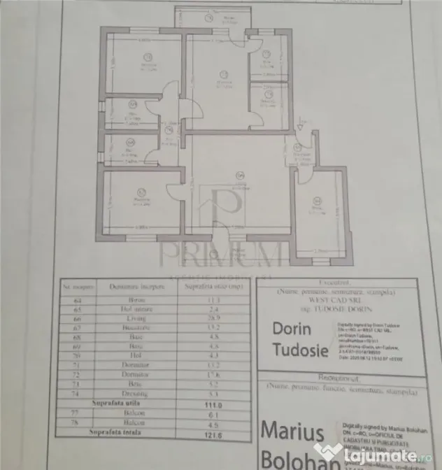 CHISODA - LUX - 4 CAMERE - 3 BAI - 2 BALCOANE - INCALZIRE PA