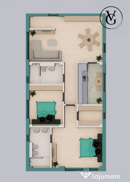 Apartament 3 camere - decomandat - LKB Residence - Elvila