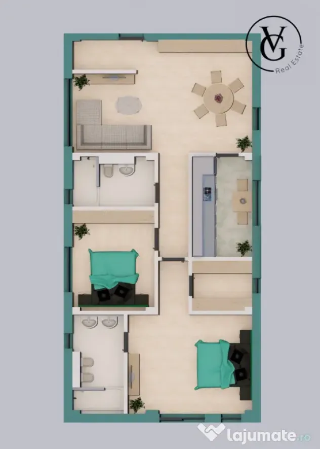Apartament 3 camere - decomandat - LKB Residence - Elvila