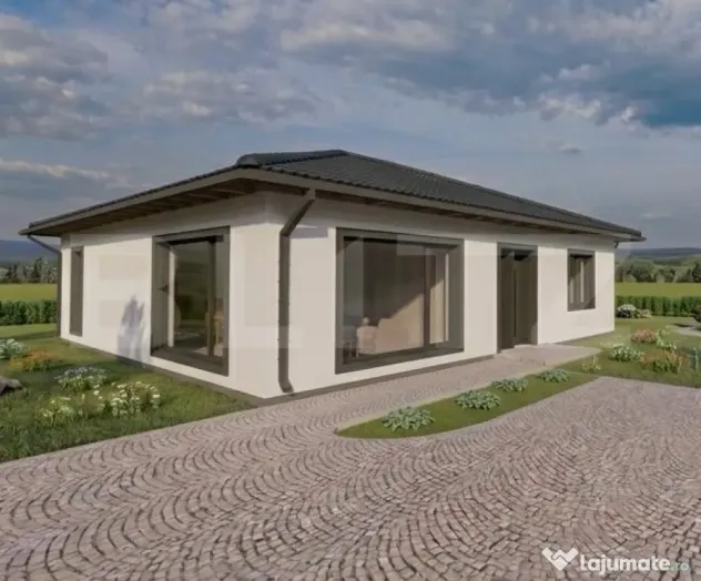 Casa Moderna pe Parter La cheie 125 mp Proiect Exclusiv