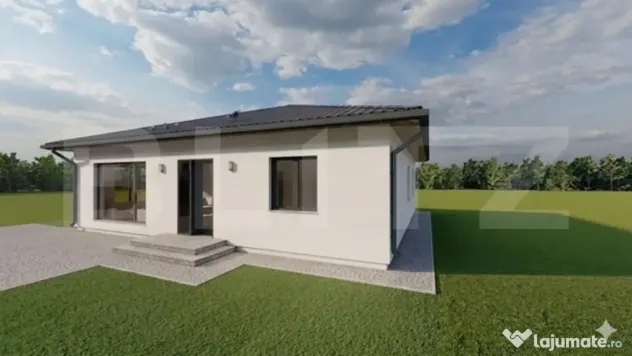 Casa Moderna pe Parter La cheie 125 mp Proiect Exclusiv