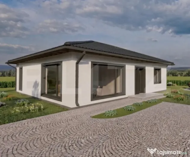Casa Moderna pe Parter La cheie 125 mp Proiect Exclusiv