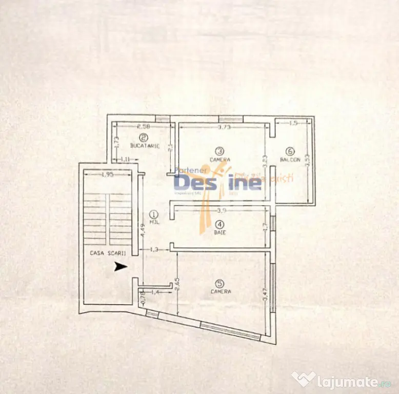 Apartament 2 CD 43,27 mp Copou + balcon si loc de parcare