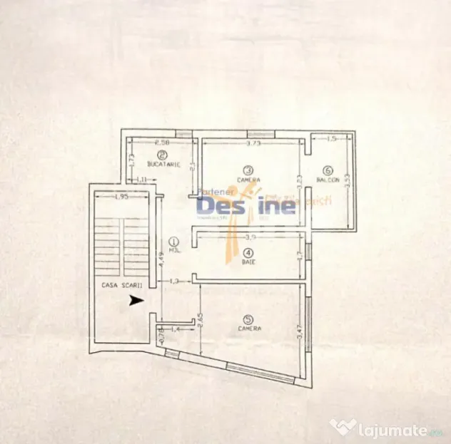 Apartament 2 CD 43,27 mp Copou + balcon si loc de parcare