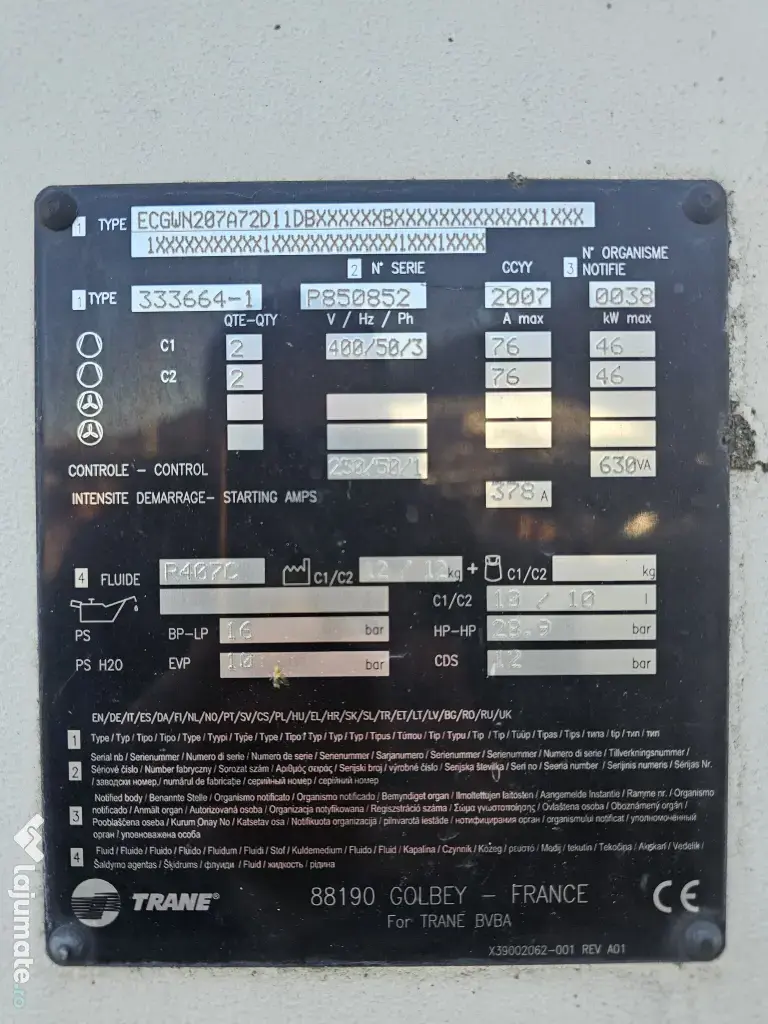 Chiller industrial Trane
