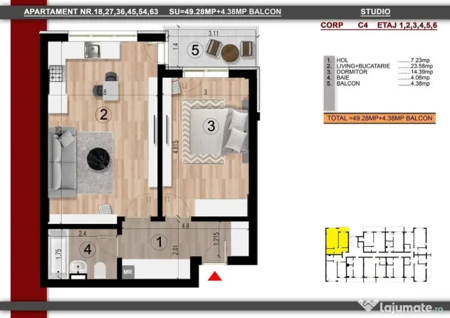 2cam studio mutare imed, 15min metrou Leonida/Berceni