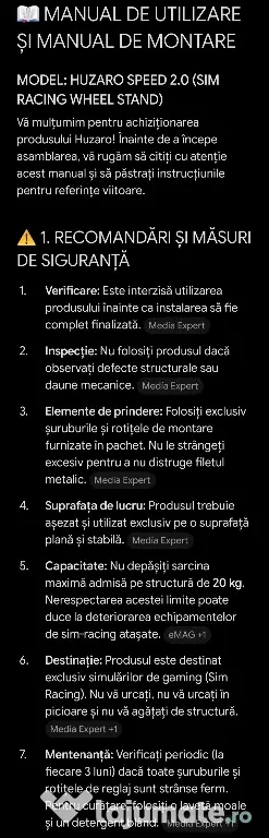 Pachet Logitech G29 (Volan + Pedale) + Suport/Stand Metalic Huzaro – Ca nou