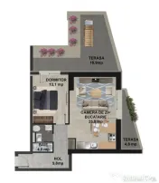 APARTAMENT CU TERASA GENEROASA SI VEDERE CATRE LAC! 