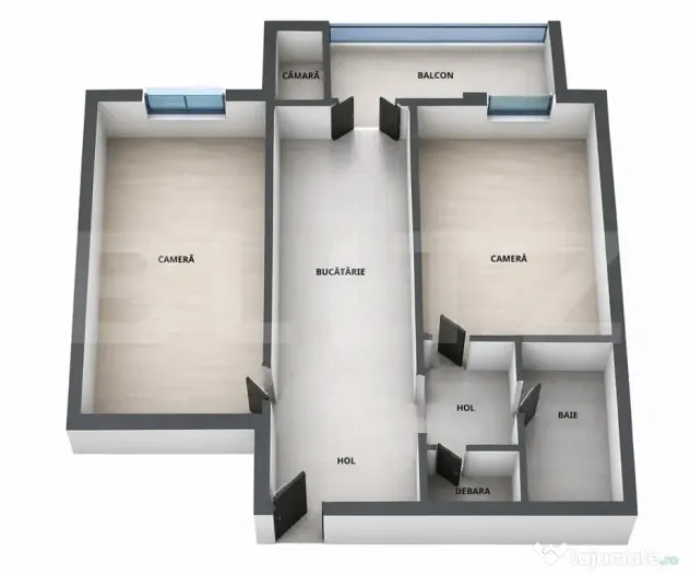 Apartament 2 camere decomandate, potențial excelent, zona