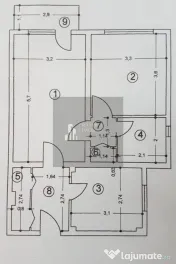 Apartament 2 camere, semidecomandat Rahova