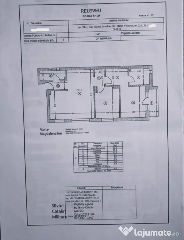 3 camere*Etaj 1*Bloc boutique*Loc de parcare*Ready to move i