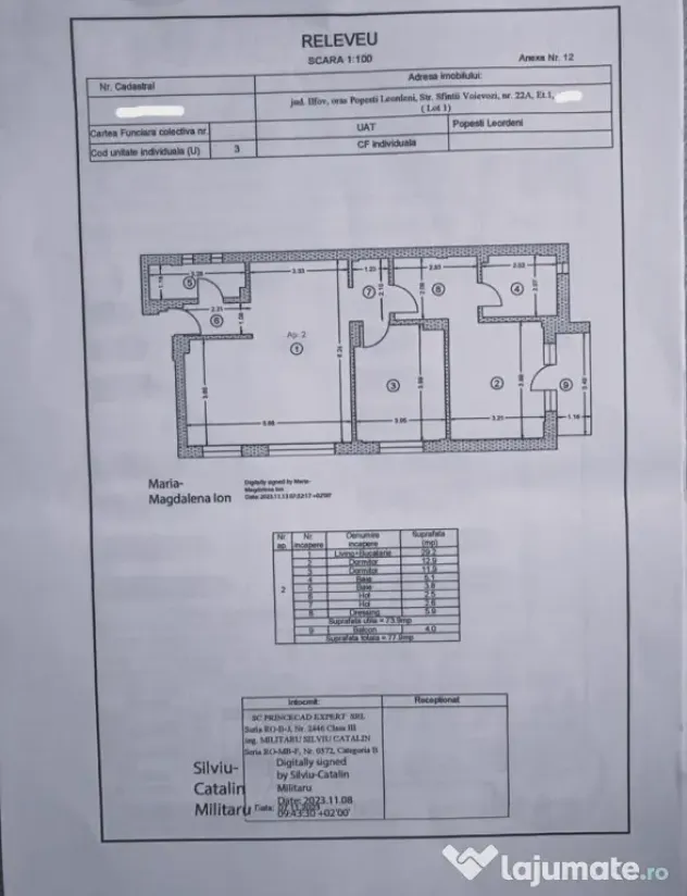 3 camere*Etaj 1*Bloc boutique*Loc de parcare*Ready to move i