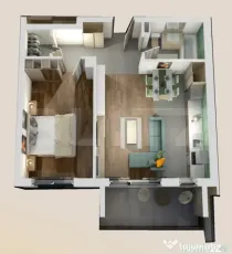 Apartament 2 camere, bloc nou, semifinisat, 53 mp, zona Vivo