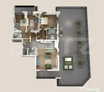 Penthouse 4 camere, 118mp, 152mp terasa, zona Vivo