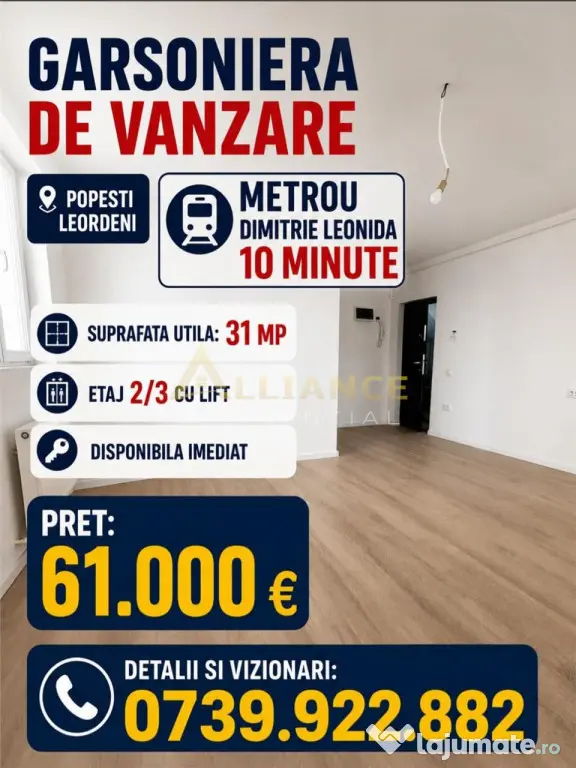 Garsoniera Metrou Dimitrie Leonida Gata de Mutare Parcare