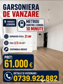 Garsoniera Metrou Dimitrie Leonida Gata de Mutare Parcare