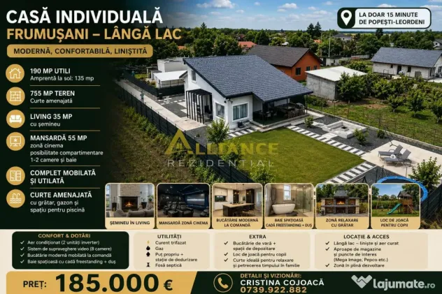 Casa Individuala Frumusani 755 mp Complet Mobilata si Utilat