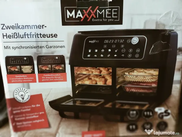 Friteuză cu aer cald Maxxmee, cameră dublă, 11 litri