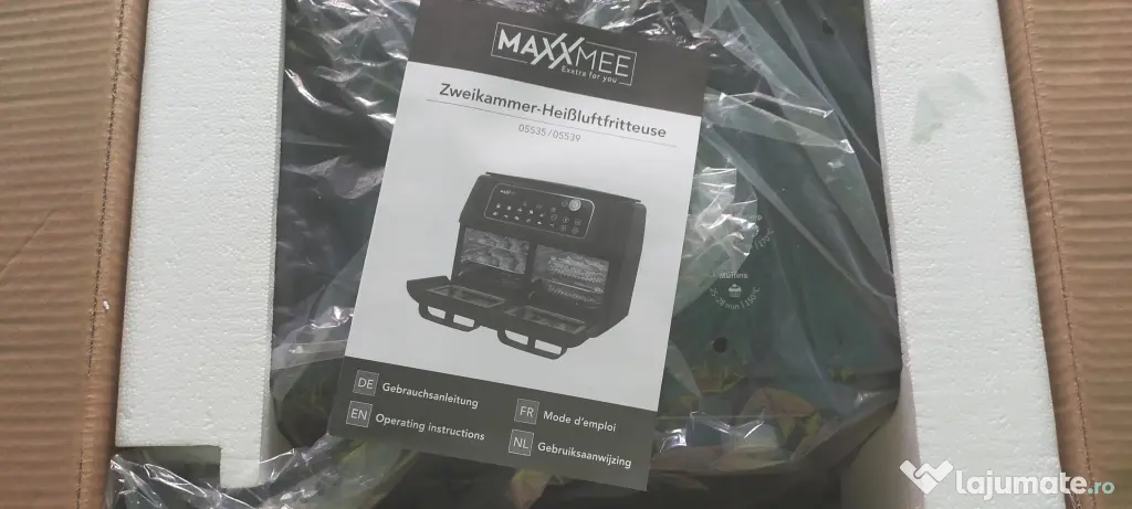 Friteuză cu aer cald Maxxmee, cameră dublă, 11 litri