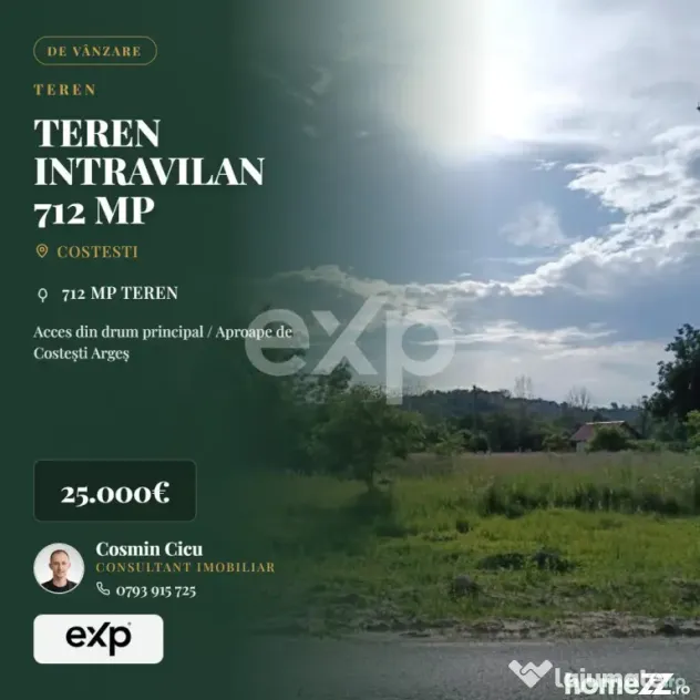 TEREN INTRAVILAN 712 MP | 17 ML DESCHIDERE | UTILITĂȚI | A