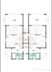 Duplex despartit prin camera tehnica - personalizare interio 