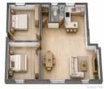 Apartament eficient compartimentat, 3 camere, etajul 1
