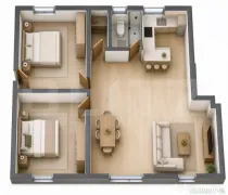 Apartament eficient compartimentat, 3 camere, etajul 1