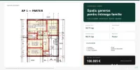 Apartament generos cu 4 camere și două băi, 90,75 mp 