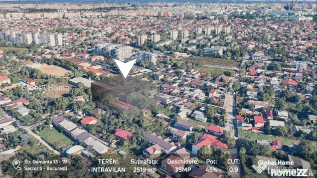 Teren 2519 MP - Deschidere 34 MP • Sector 5 - Salaj •