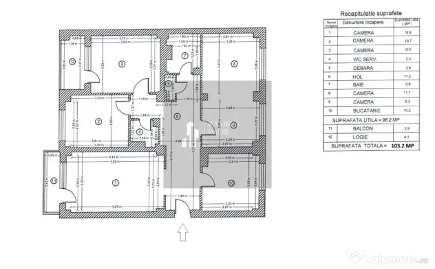 Apartament 104mp utili 2bai centrala -an 1985 -Bd. Chisin...