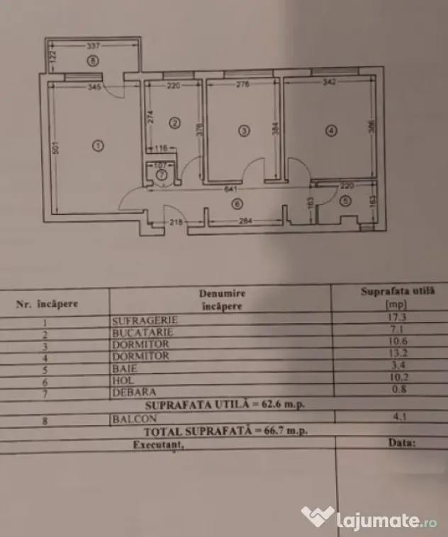 Apartament 3 camere de vânzare în Tomis Nord - Ciresica |