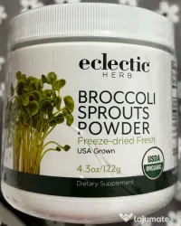 Extract din germeni de broccoli pudra, Eclectic Herb, antioxidant, detoxifiere. 