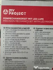 Set mecanica fina cu lupa LED 