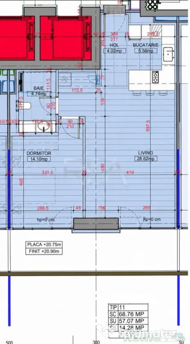 2 camere Floreasca decomandat, et.6, an 2026, metrou, 71 mp - Bucuresti (Bucuresti-Ilfov)