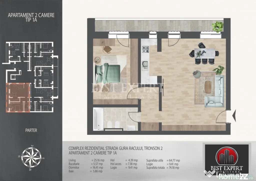 2 Camere Decomandat | Bloc Boutique | 7 min Metrou N.Teclu |