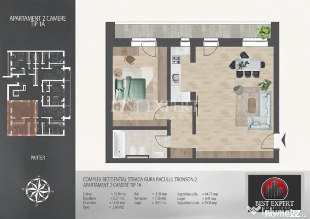 2 Camere Decomandat | Bloc Boutique | 7 min Metrou N.Teclu |