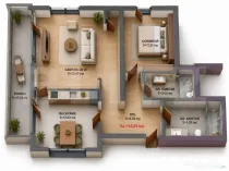 Apartament 3 camere, 64.38 mp, Comision 0, zona Iris