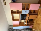 Biblioteca cu birou + pat supraetajat 