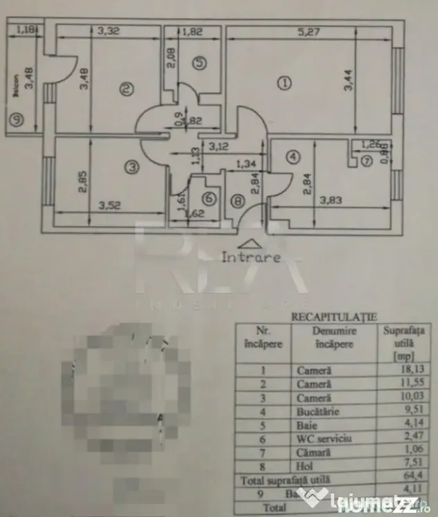 3 camere, et 4/4, bloc 1981, 68mp-Gorjului - Bucuresti (Bucuresti-Ilfov)