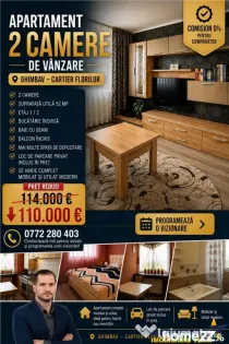 Apartament 2 camere decomandat mobilat si utilat, cu parcare