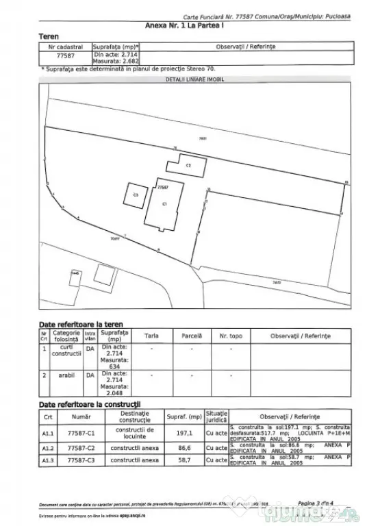 Casă P+1+M, 490 mp, teren 2.714 mp, zona Pucioasa - Pucioasa (Dambovita)
