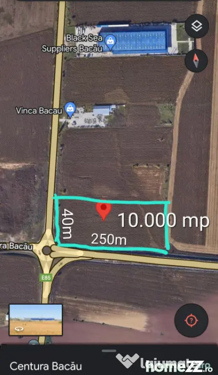 Locație sens giratoriu, deschidere E85 și Autostrada Moldo - Bacau (Bacau)