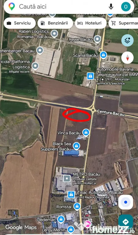 Locație sens giratoriu, deschidere E85 și Autostrada Moldo - Bacau (Bacau)
