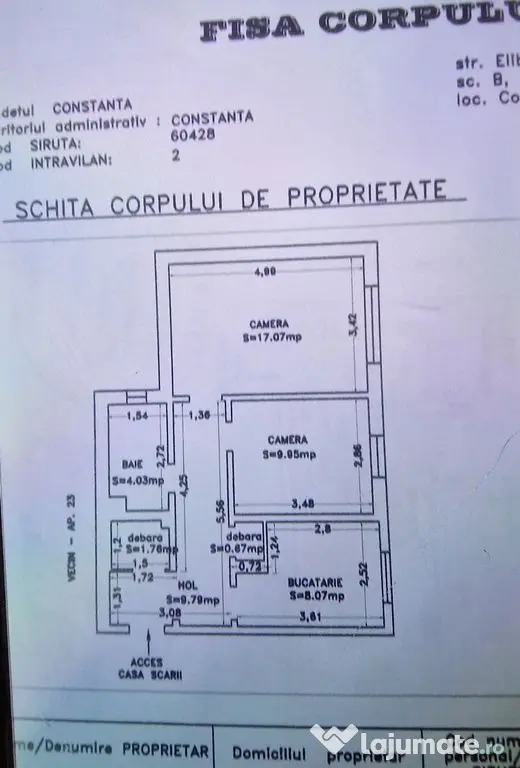 Inel 2, parter inalt, doua camere decomandate.