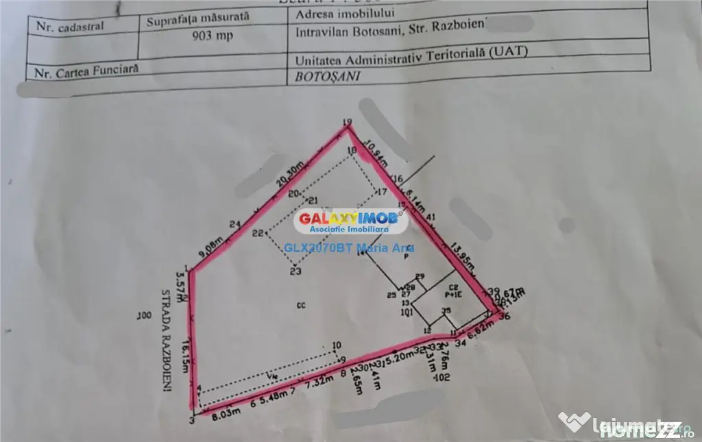 Teren 903 mp., Ultracentral! - Botosani (Botosani)