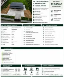 Hală de vanzare, 300 mp, teren intravilan 4.650 mp – zon