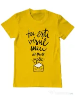 Tricou ADLER barbat Tu esti visul meu Galben