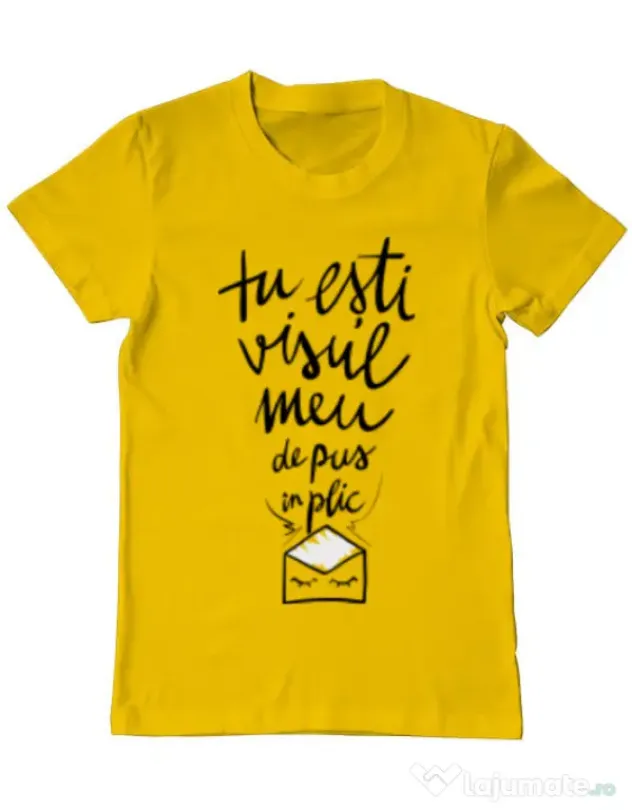 Tricou ADLER barbat Tu esti visul meu Galben