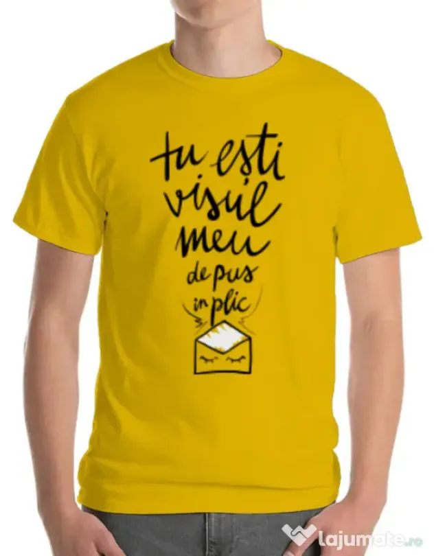 Tricou ADLER barbat Tu esti visul meu Galben