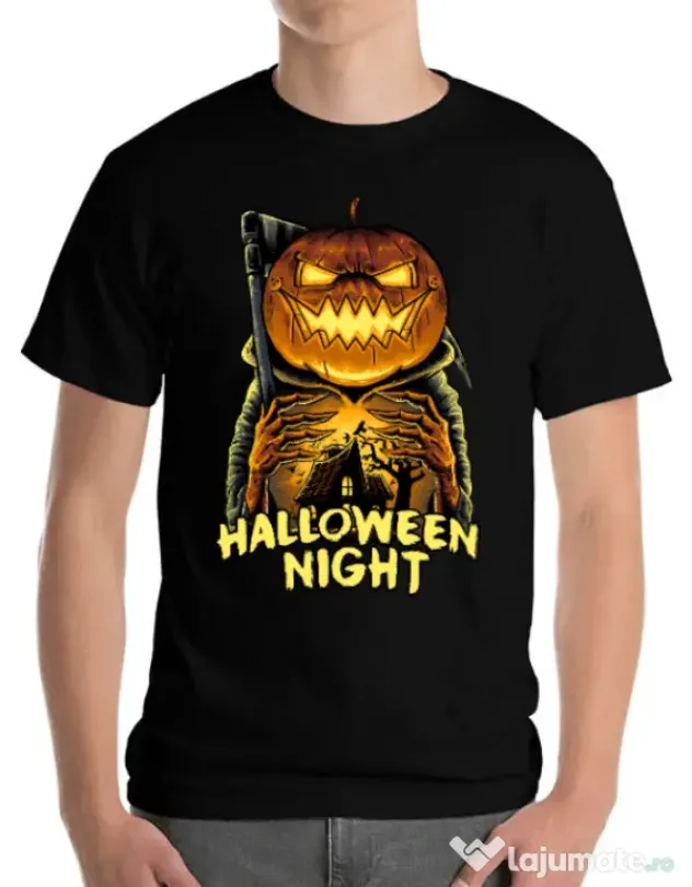 Tricou ADLER barbat Jack o lantern Negru